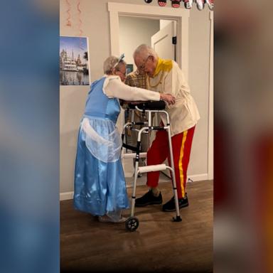 Betty and Elton Denner dance to their favorite song on her 100th birthday.