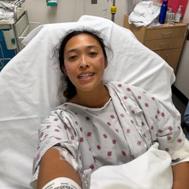 Woman wakes up in hospital bed after passing out during marathon