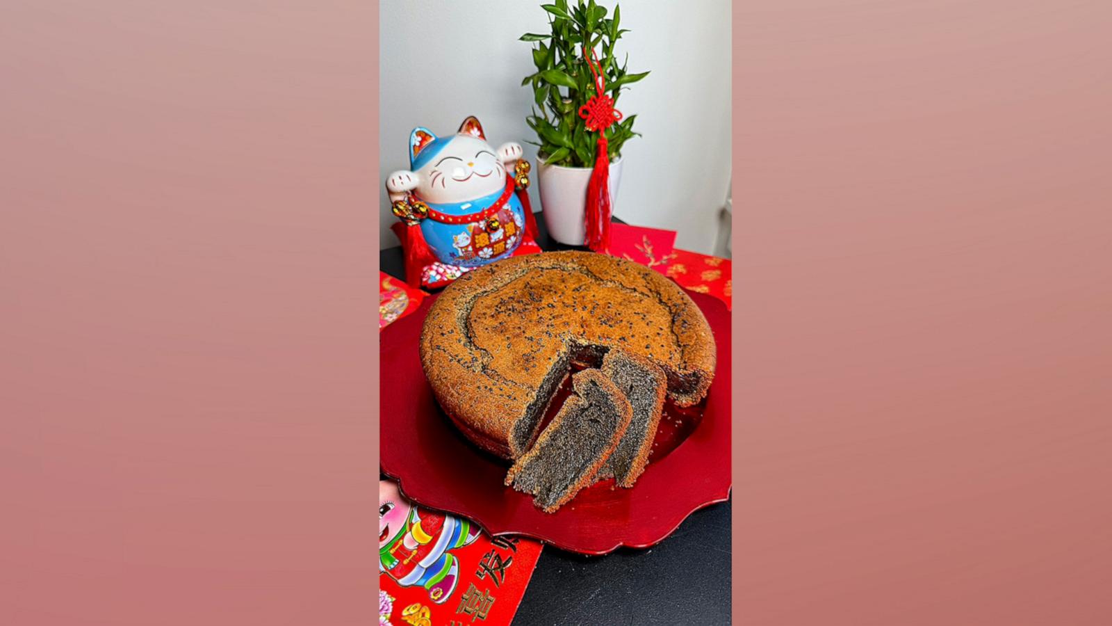 Val Gallina and her son Nico add a fun twist to their traditional nian gao, or sweet rice cake, for Lunar New Year.