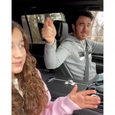 Kevin Jonas and daughter jam out to Jonas Brother's song