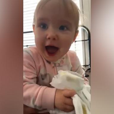 "She's been doing this for a while and we finally figured out why," mom Katelyn Scott said of her 1-year-old daughter's hilarious panting.