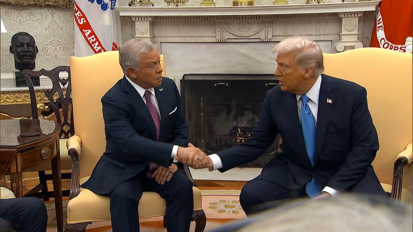 VIDEO: Trump pushes Gaza plan, meets with Jordan’s King Abdullah