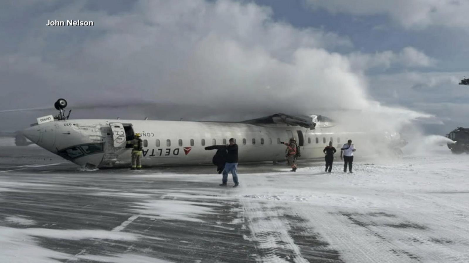 All 80 passengers survive after Delta plane flips on Toronto runway - Good  Morning America