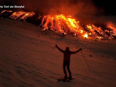 WATCH:  Skiers seek ultimate thrill on erupting Mount Etna