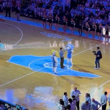 UNC Chapel Hill chancellor Lee Roberts announced classes had been cancelled due to the snow during a basketball game against North Carolina State University.