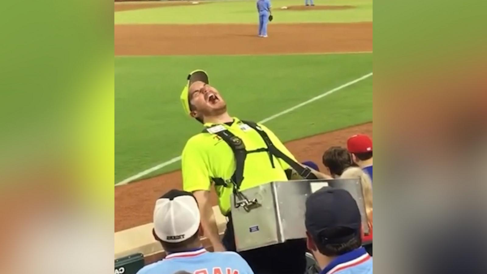 VIDEO: Watch the hilarious way this man sells hot dogs at a baseball game