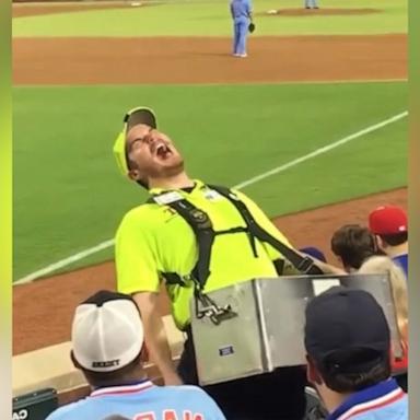 VIDEO: Watch the hilarious way this man sells hot dogs at a baseball game 