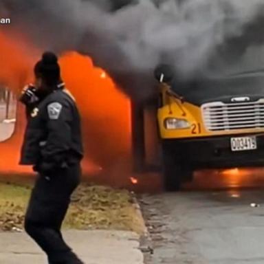 VIDEO: Hero school bus driver saves children from burning vehicle