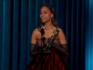 WATCH:  Zoë Saldaña makes history with 1st Oscar win