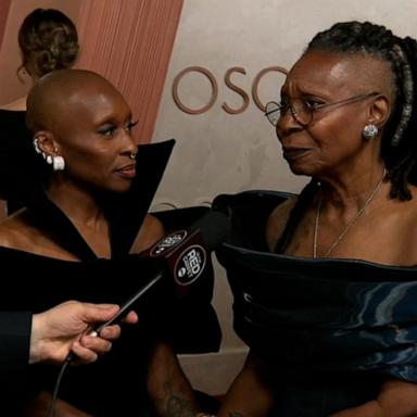  Cynthia Erivo and Whoopi Goldberg talk show business on Oscars red carpet: "We don't have anything else to prove."