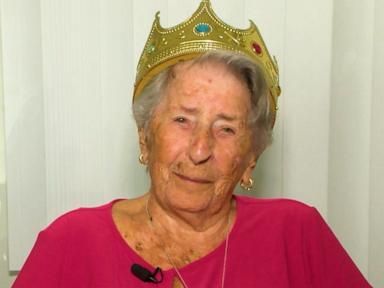 WATCH:  105-year-old woman spends birthday in crown, dancing the day away