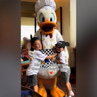 VIDEO: Kids can't contain excitement seeing Donald Duck in person