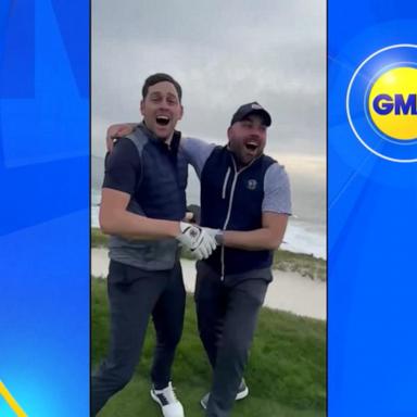 VIDEO: Man celebrates after hole-in-one at Pebble Beach golf course