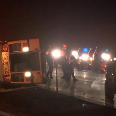 VIDEO: At least a dozen injured in New Jersey school bus crash