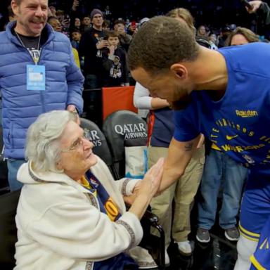 VIDEO: Steph Curry meets superfan Grandma Kitty