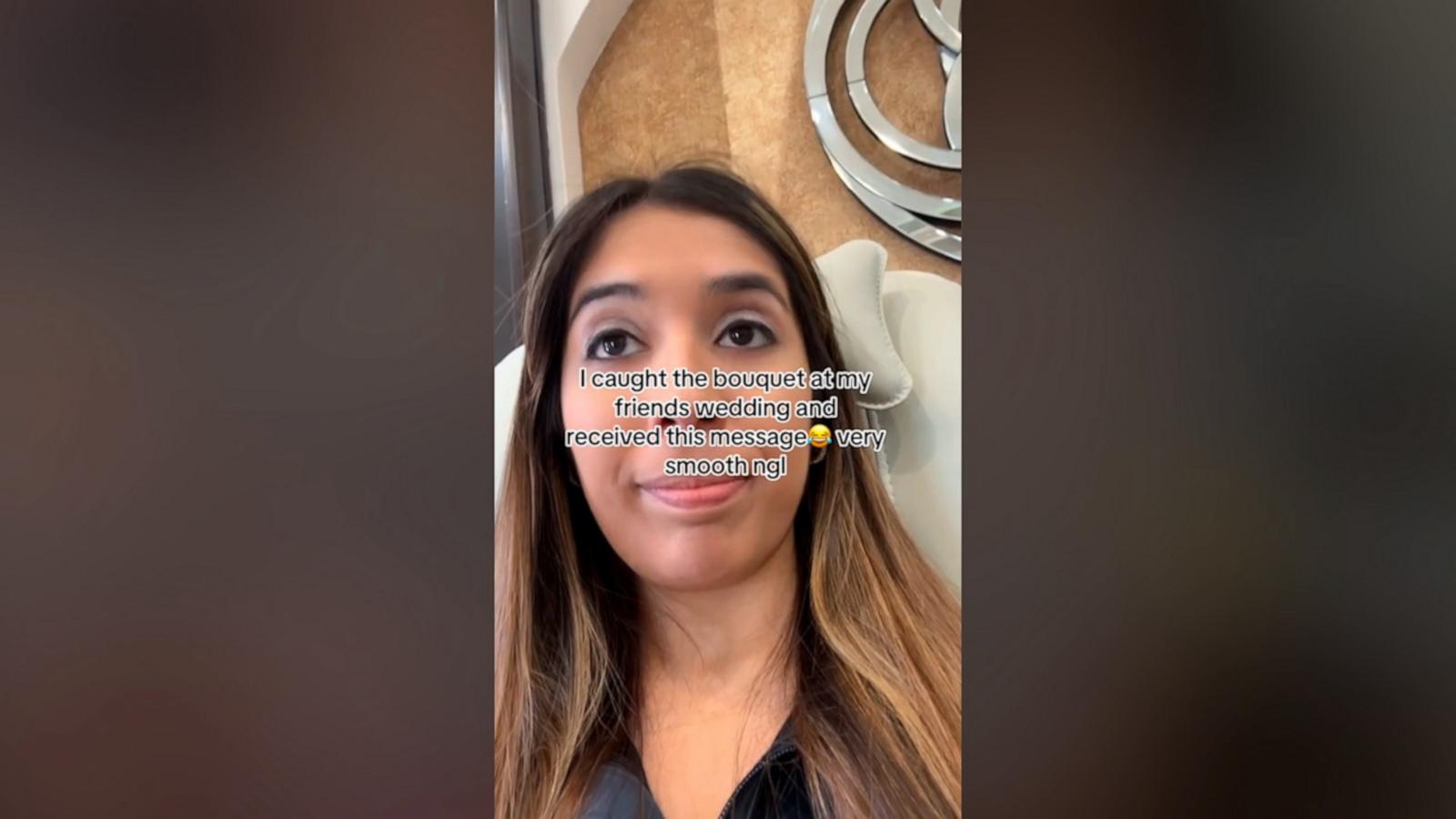 Natalie Herrera posted a photo of herself to social media with the bride and groom after she caught the bouquet at a friend's wedding. Then, an old friend slid into her DMs.