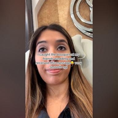 Natalie Herrera posted a photo of herself to social media with the bride and groom after she caught the bouquet at a friend's wedding. Then, an old friend slid into her DMs.