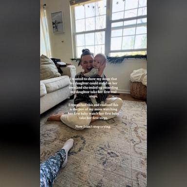 "I wanted to show my mom that my daughter could stand on her own," Jordan Benfatti wrote on her TikTok about her daughter Sophia. "And she ended up recording my daughter take her first real steps."