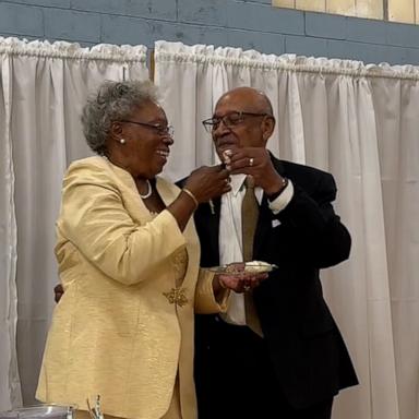 After meeting at a senior center, Wyona Moss tied the knot with her now-husband Jimmye Ashley in a beautiful ceremony in Anderson, South Carolina.