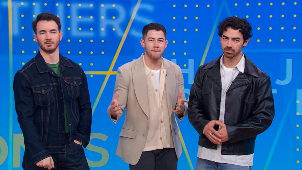 PHOTO: The Jonas Brothers, Kevin, Nick and Joe, joined "GMA" to discuss their new music and 20 year anniversary in the industry.