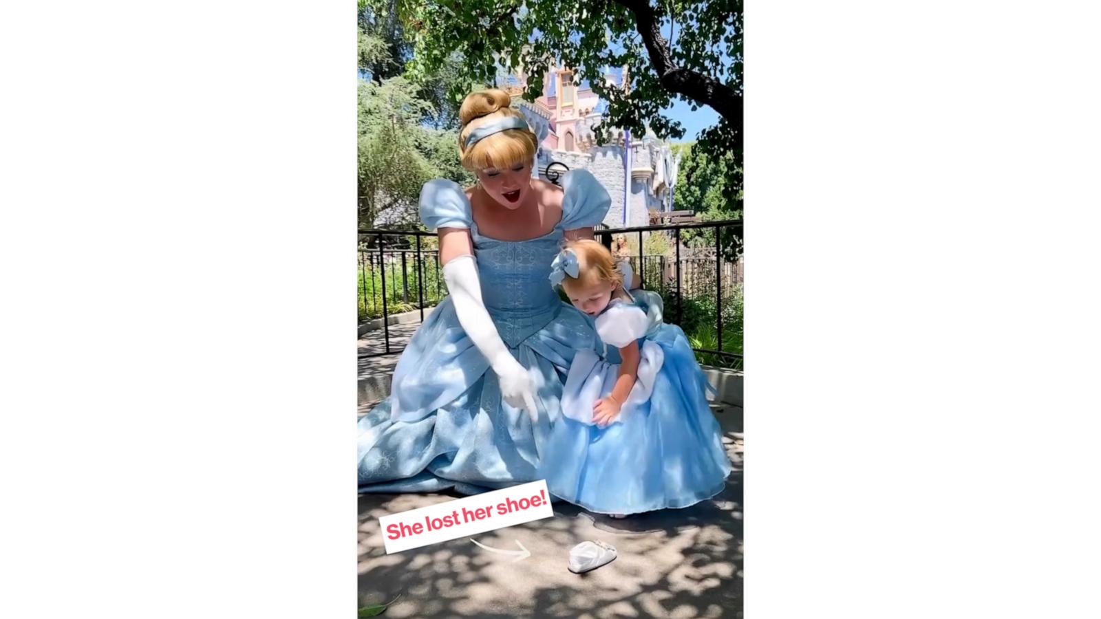 VIDEO: Little girl loses her shoe while meeting Cinderella