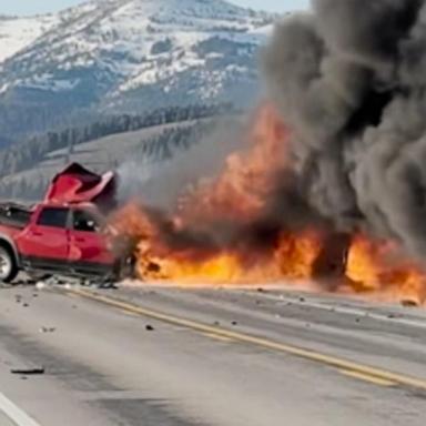 VIDEO: 7 killed in fiery crash near Yellowstone National Park