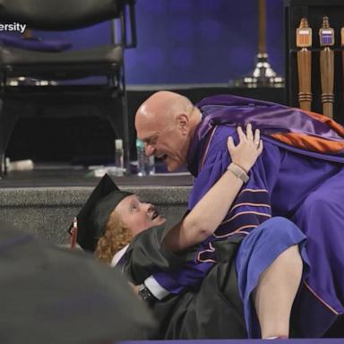 VIDEO: Clemson president and daughter ‘bear hug’ at college graduation