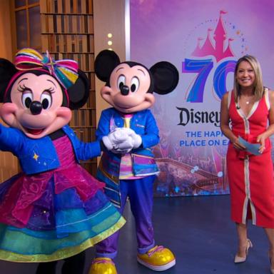 VIDEO: Mickey and Minnie celebrate Disneyland's 70th anniversary