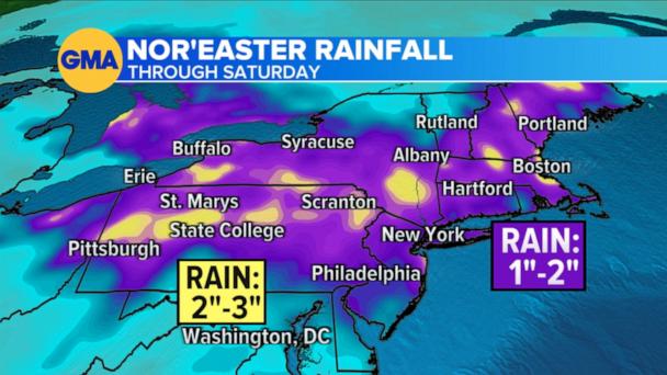 Rain pounds the Northeast