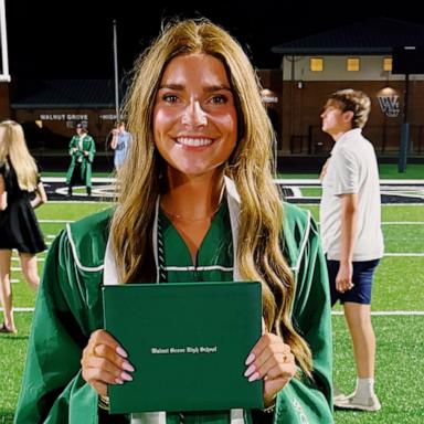 Aubrey Barnett, 17, celebrated her high school graduation five months after finishing chemotherapy for Burkitt B-cell lymphoma.