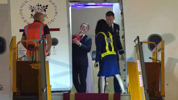 Macron responds after apparent shove from first lady caught on camera