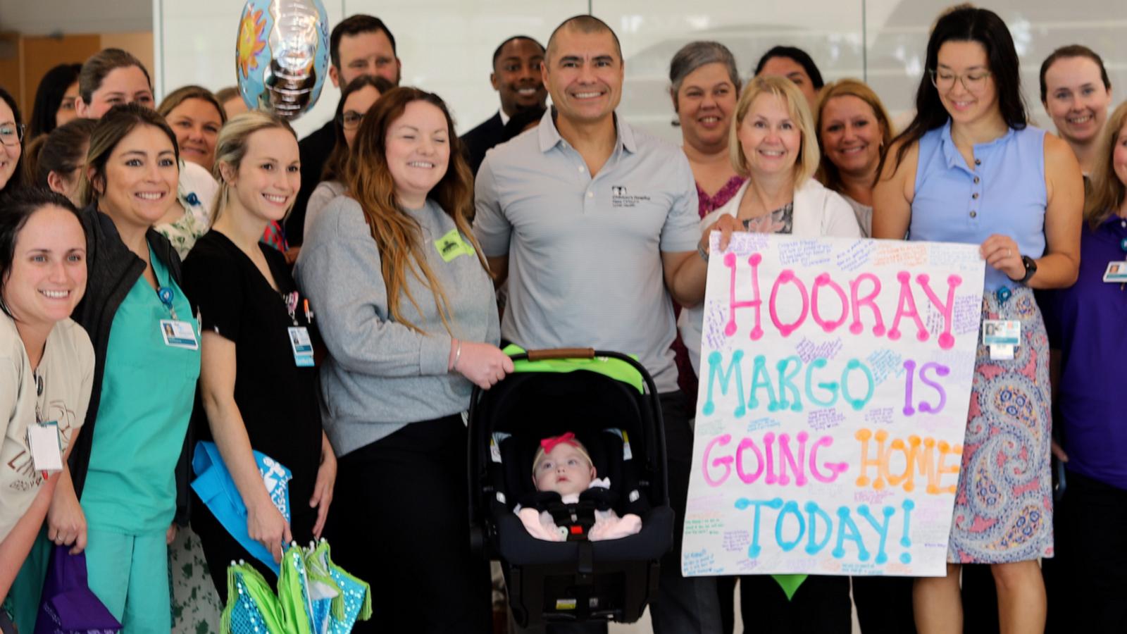 VIDEO: Baby born at 1.5 lbs receives a celebration as she finally goes home from hospital