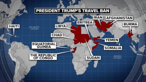 Trump announces travel ban and restrictions on 19 countries