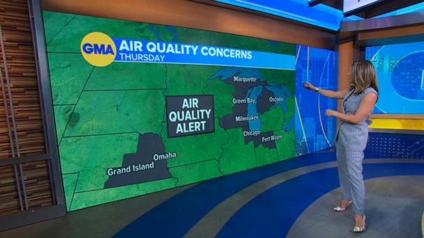 Air quality alerts from wildfire smoke as storms aim for the South