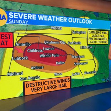 VIDEO: Severe weather threat from Texas to Illinois and along East Coast