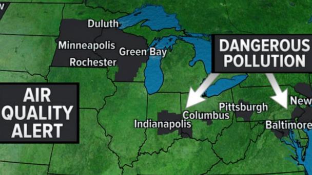Air quality alerts issued across the Northeast, Midwest
