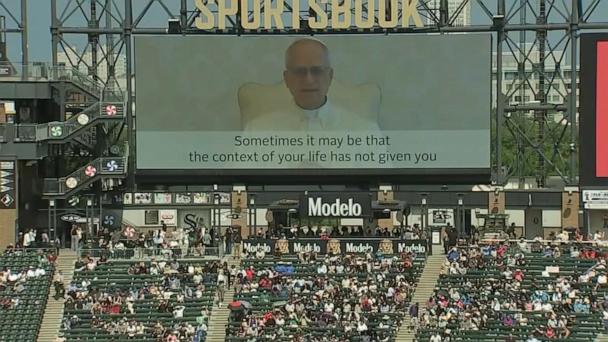 Pope Leo delivers 1st address to US in video message in Chicago