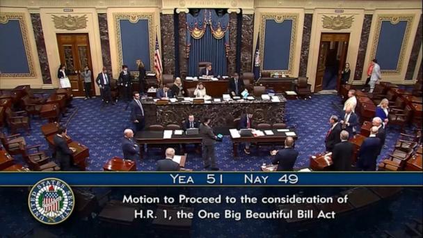 Senate advances the so-called 'Big Beautiful Bill' in late-night vote