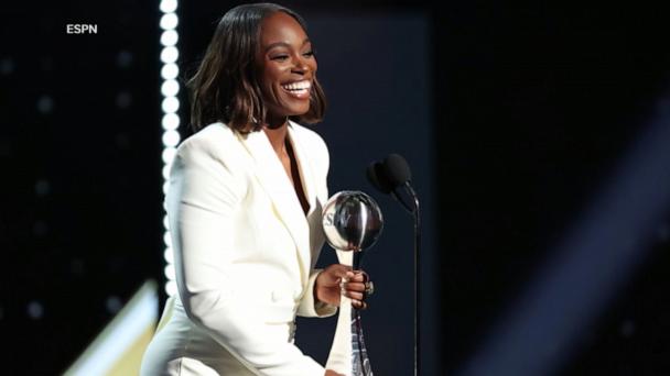 Backstage at the 2025 ESPY Awards