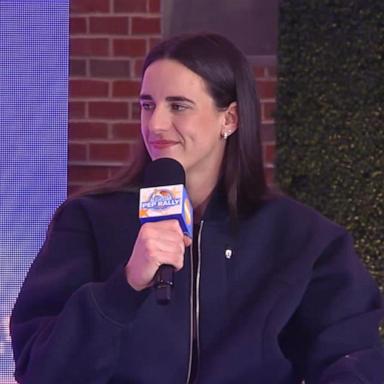 PHOTO: Caitlin Clark speaks to "GMA" ahead of the 2025 WNBA All-Star Game.