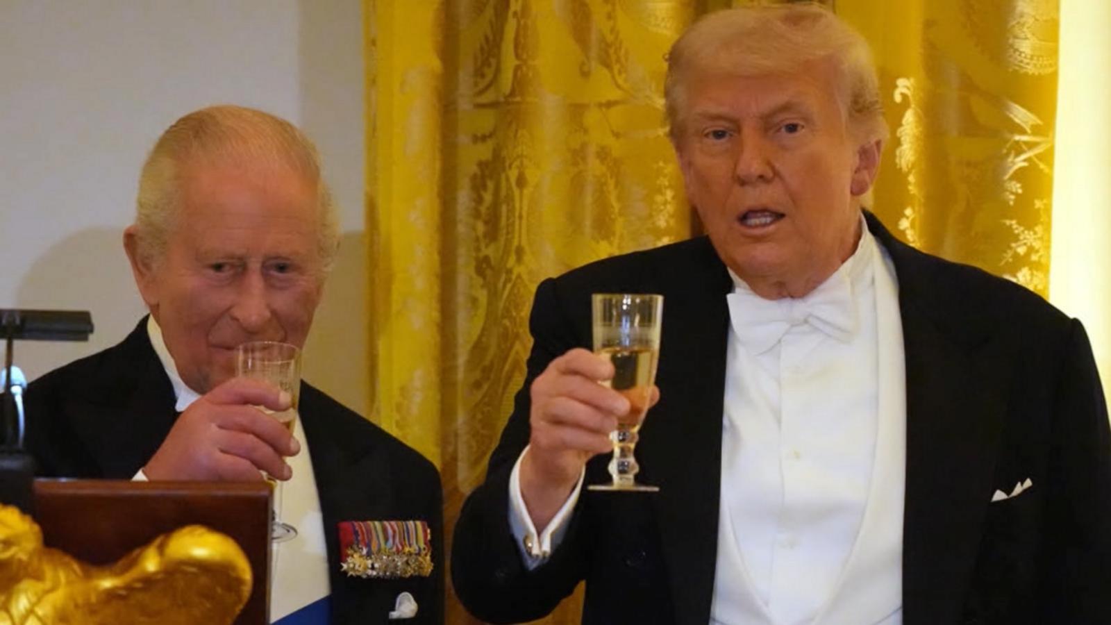 VIDEO: Highlights from state dinner after King Charles delivers historic address to Congress