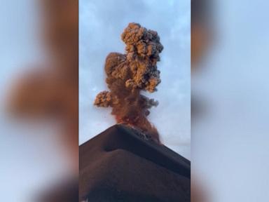 WATCH:  Tourists flee erupting volcano