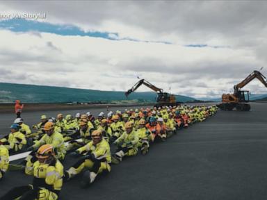 WATCH:  Construction workers perform 'Viking Row'