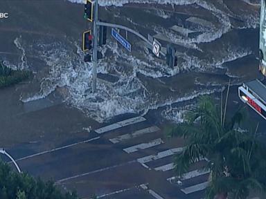 WATCH:  Water main break triggers sinkhole in West Hollywood