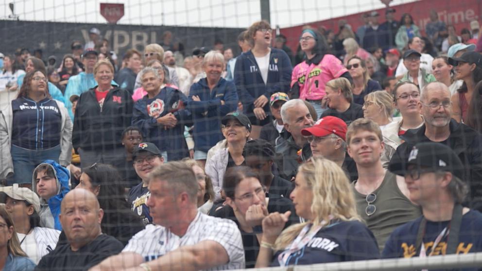VIDEO: Baseball fans celebrate debut of Women’s Pro Baseball League