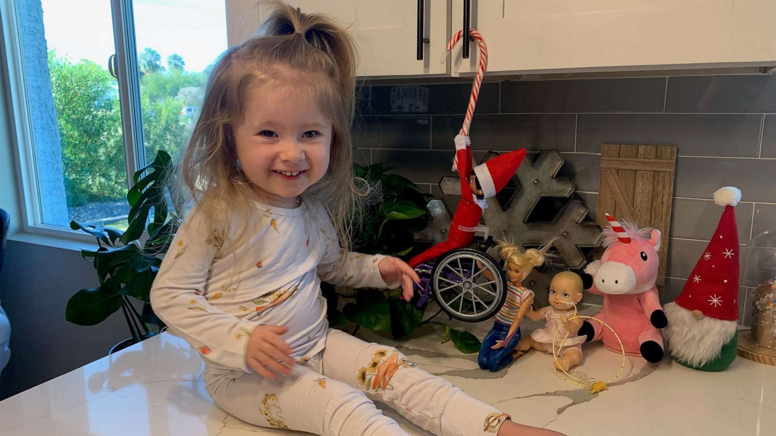 PHOTO: Samantha Lackey created an inclusive Elf on the Shelf for her daughter, Stella, who has spinal muscular atrophy.