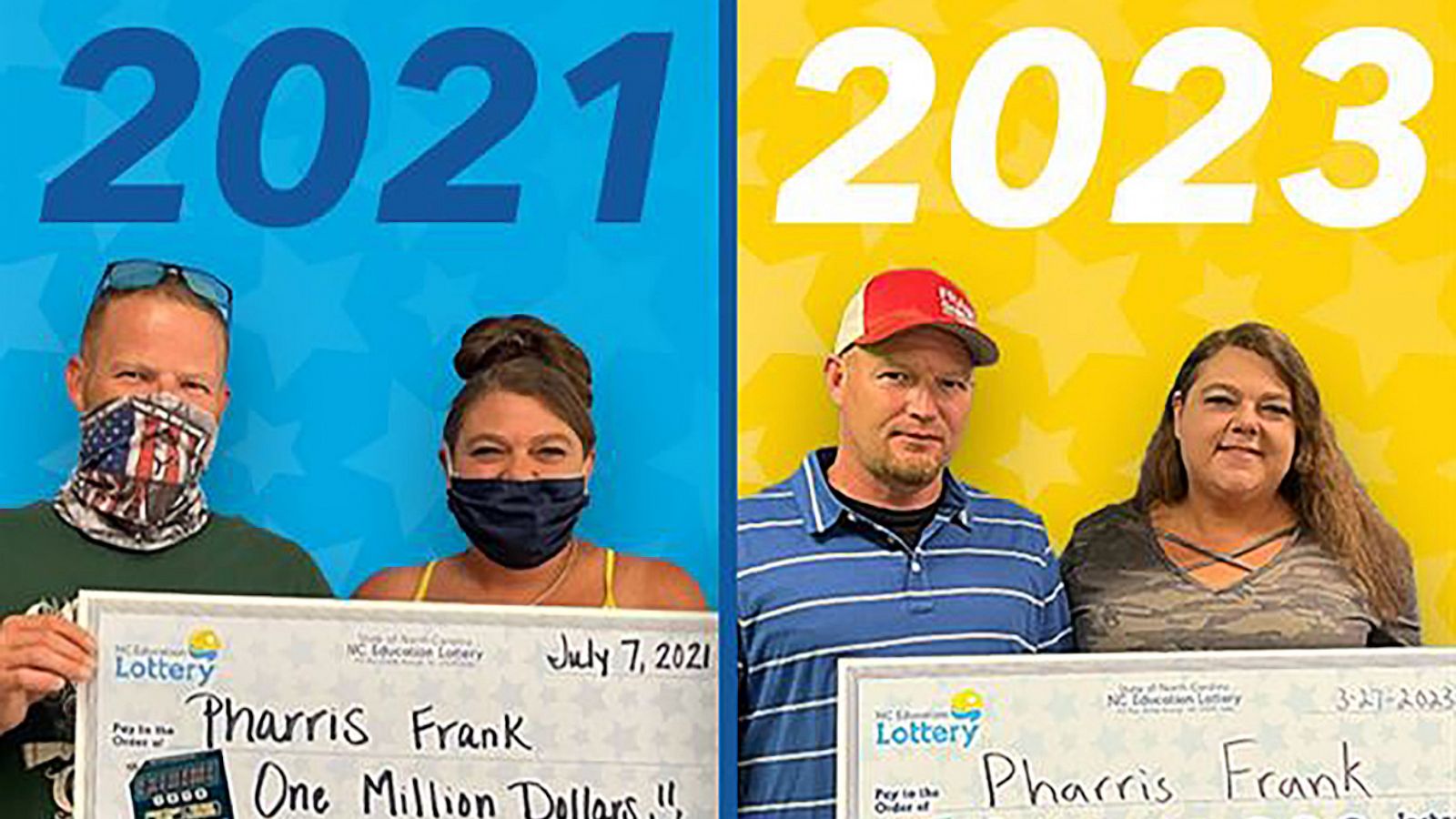 PHOTO: Pharris Frank won $2 million off a scratch-off ticket recently. This is the second time in nearly two years the North Carolina man has won the lottery.