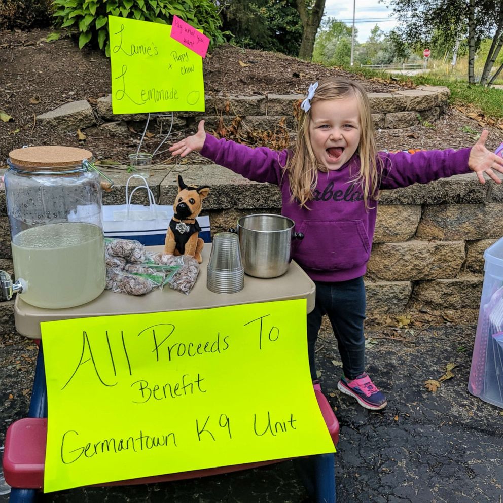 VIDEO: 3-year-old's lemonade stand raises money for police K-9 