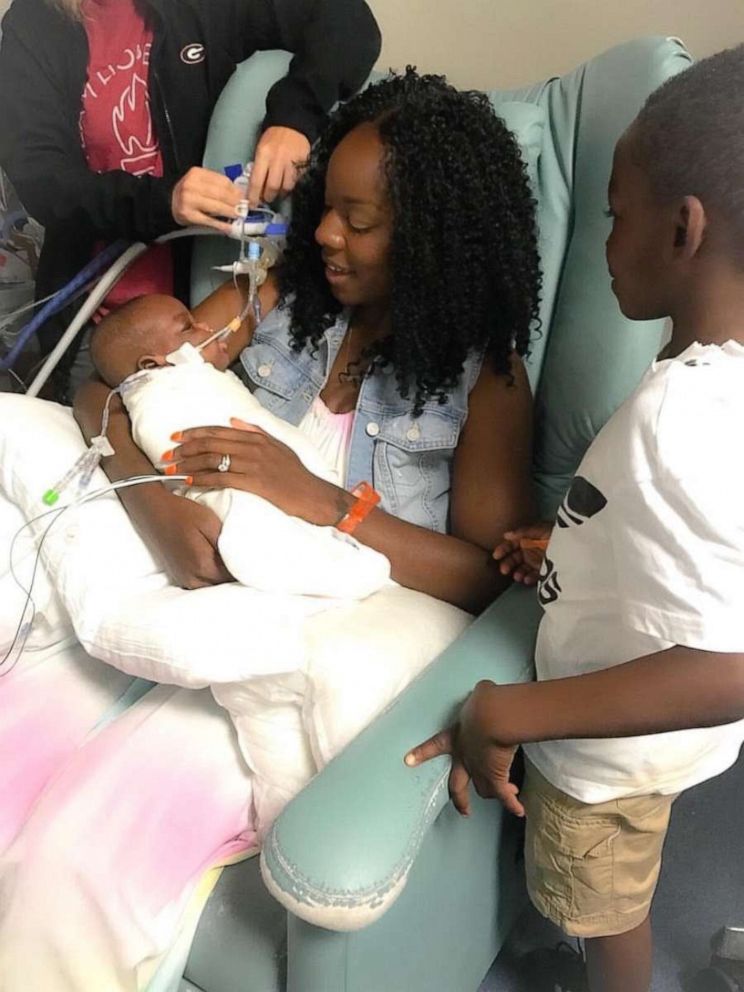 PHOTO: To celebrate the end of Charlie Smith's medical care, first responders and medical staff held a parade in Powder Springs, Georgia, on Nov. 1. Charlie was born a preemie at 1 pound. His brother, Wendell II, 9, met Charlie when he was six months old.