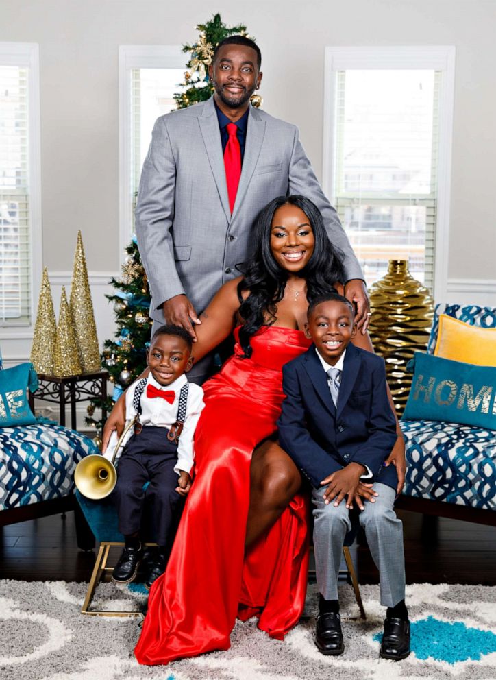 PHOTO: Seen in this 2020 Christmas photo are Wendell Smith Jr. and Alena Smith of Powder Springs, Georgia, and their children Wendell III, 9 and Charlie, 3.